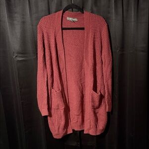 Women's Pink Knit Cardigan Sweater